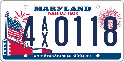 MD license plate 4AX0118
