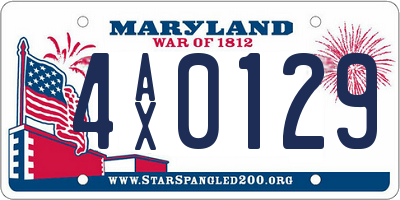 MD license plate 4AX0129
