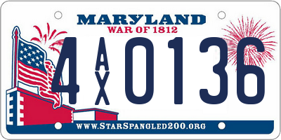 MD license plate 4AX0136
