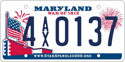 MD license plate 4AX0137