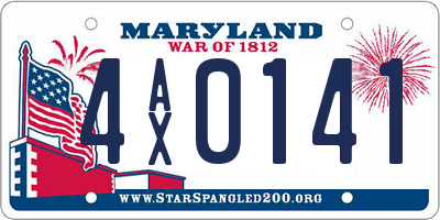 MD license plate 4AX0141