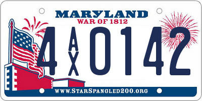 MD license plate 4AX0142