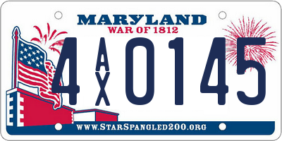 MD license plate 4AX0145