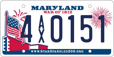 MD license plate 4AX0151