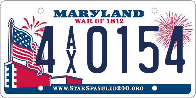 MD license plate 4AX0154