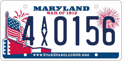 MD license plate 4AX0156