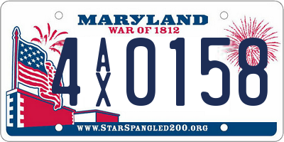 MD license plate 4AX0158