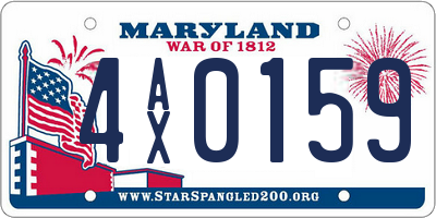 MD license plate 4AX0159