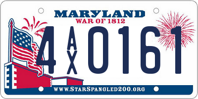 MD license plate 4AX0161