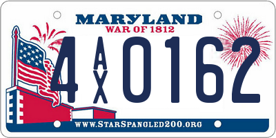 MD license plate 4AX0162