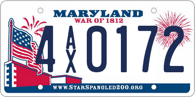 MD license plate 4AX0172