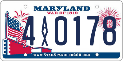 MD license plate 4AX0178