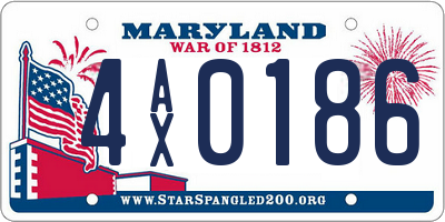 MD license plate 4AX0186