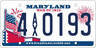 MD license plate 4AX0193