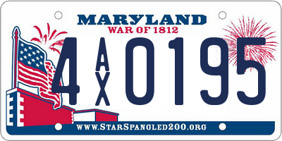 MD license plate 4AX0195