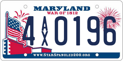 MD license plate 4AX0196