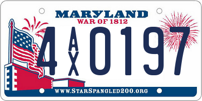 MD license plate 4AX0197