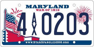 MD license plate 4AX0203