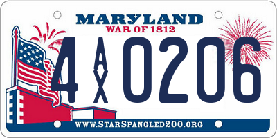 MD license plate 4AX0206
