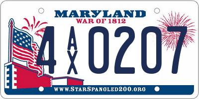MD license plate 4AX0207