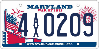 MD license plate 4AX0209