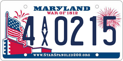 MD license plate 4AX0215