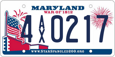 MD license plate 4AX0217