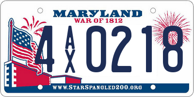 MD license plate 4AX0218