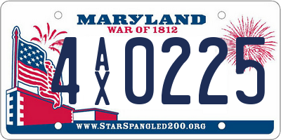 MD license plate 4AX0225