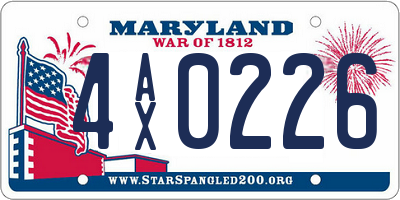 MD license plate 4AX0226