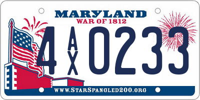 MD license plate 4AX0233
