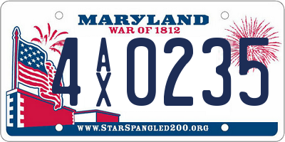 MD license plate 4AX0235