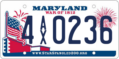 MD license plate 4AX0236