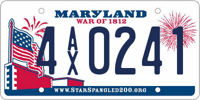 MD license plate 4AX0241