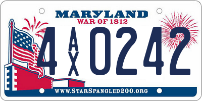 MD license plate 4AX0242