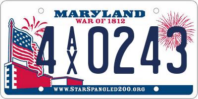 MD license plate 4AX0243