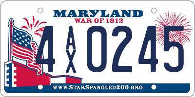 MD license plate 4AX0245