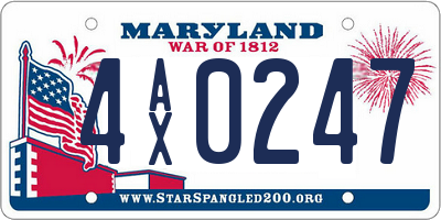 MD license plate 4AX0247