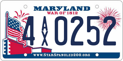 MD license plate 4AX0252