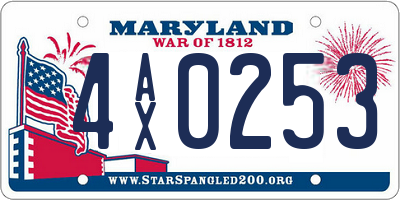 MD license plate 4AX0253