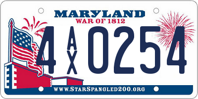 MD license plate 4AX0254