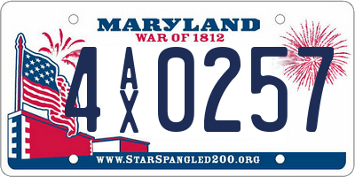 MD license plate 4AX0257