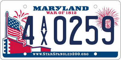MD license plate 4AX0259