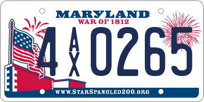 MD license plate 4AX0265