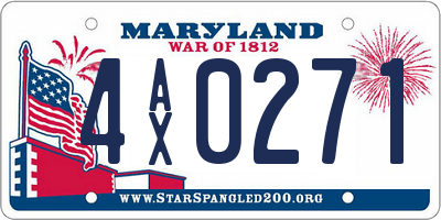 MD license plate 4AX0271