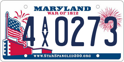MD license plate 4AX0273