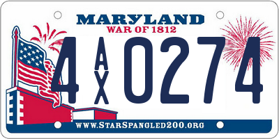 MD license plate 4AX0274