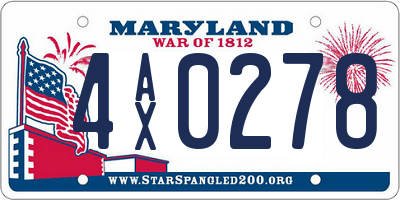 MD license plate 4AX0278