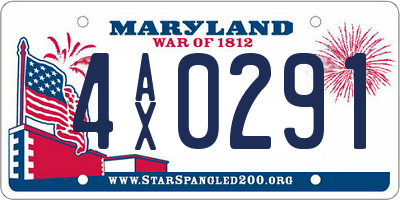 MD license plate 4AX0291