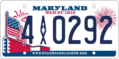 MD license plate 4AX0292